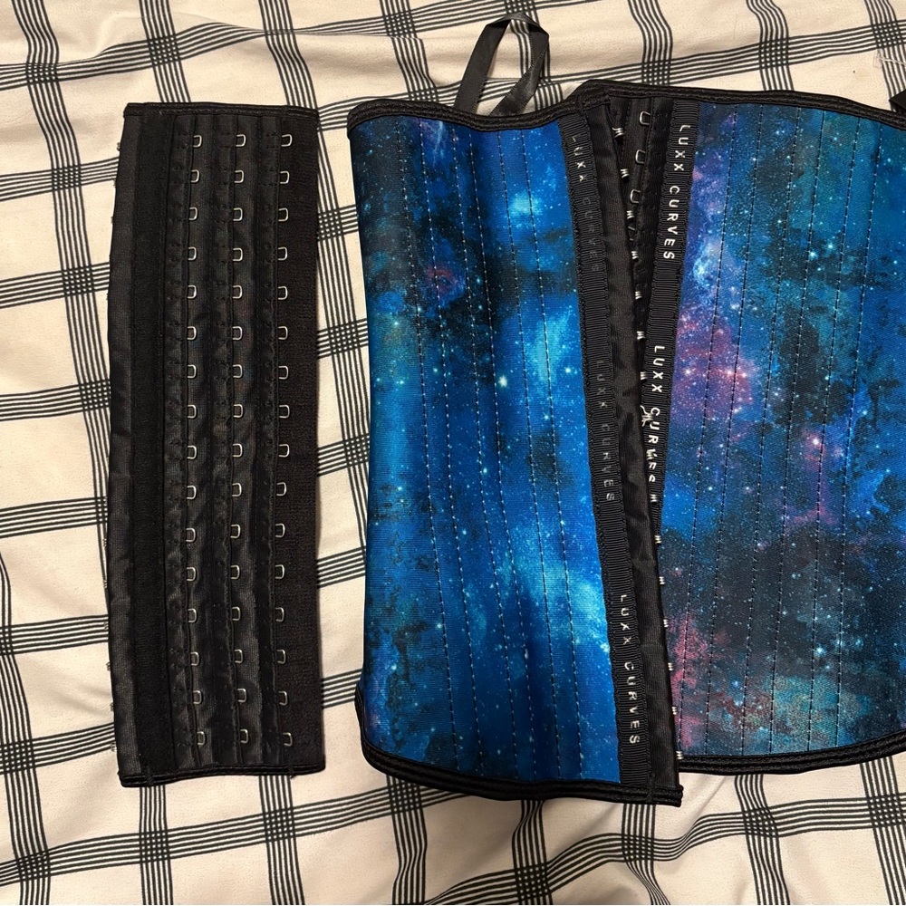 Luxx Curves Blue Galaxy Waist Trainer Corset